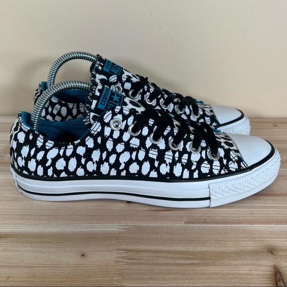 Converse Shoes - Converse Chuck Taylor All Star OX black white cheetah print low women’s size 7